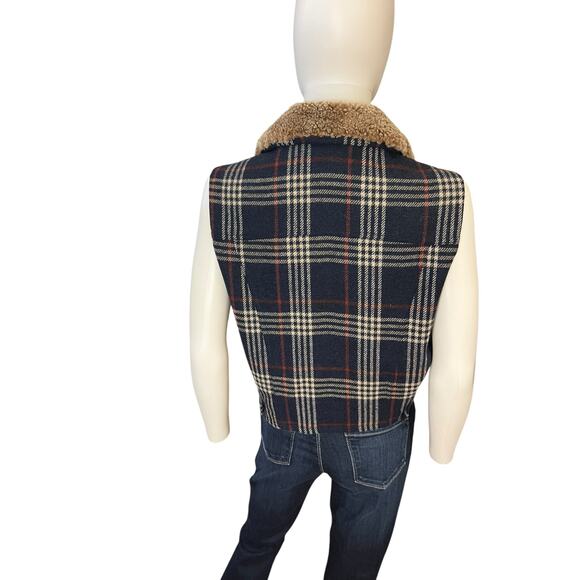 Vintage Breeches Navy Plaid Lambswool Button-Down Vest Size L - Picture 6 of 9